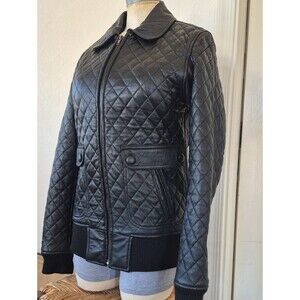 Corpus Y2k Quilted 100% Lambskin Leather Moto Jacket Sz Small